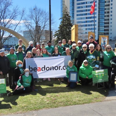 Kingston BeADonor Flag Picture and #GreenShirtDay Event